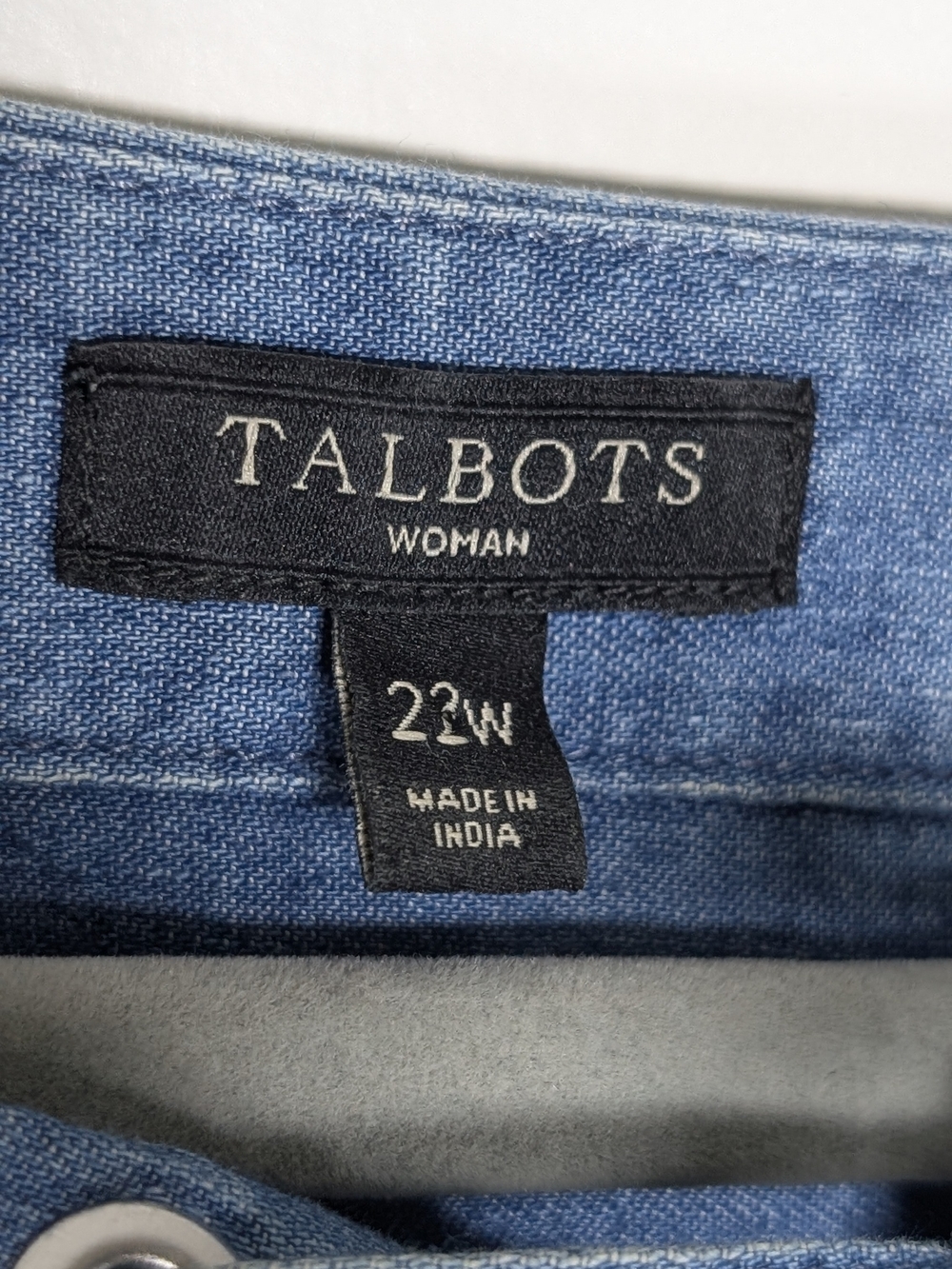 Talbots Woman 2X Chambray Denim Midi Dress Lace Up Coastal Boho Cottagecore - Picture 5 of 9